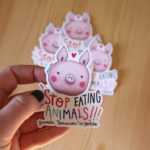 adesivo vegan stop eating animals