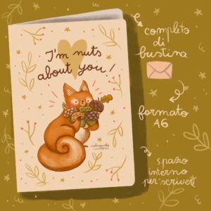 Biglietto illustrato I'm nuts about you
