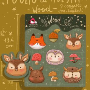 foglio di adesivi wood