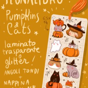 segnalibro pumpkins and cats