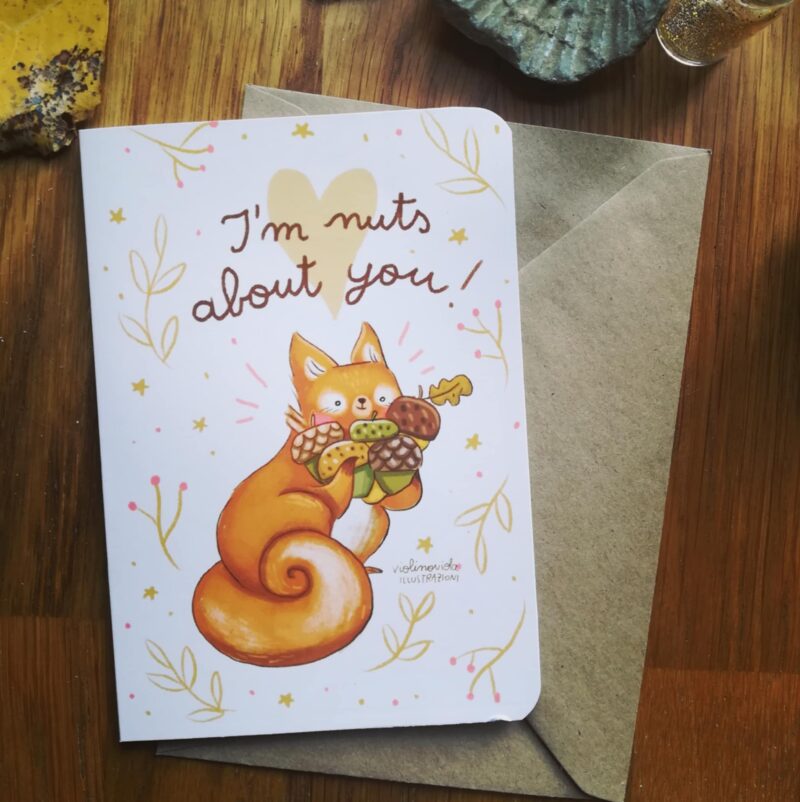 Biglietto illustrato I'm nuts about you - immagine 2