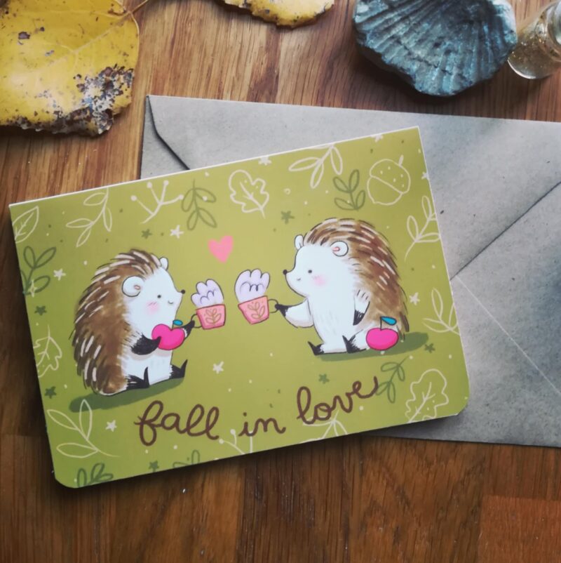 Biglietto illustrato Fall in love - immagine 2