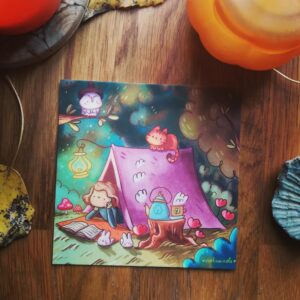 Cartolina quadrata Camping
