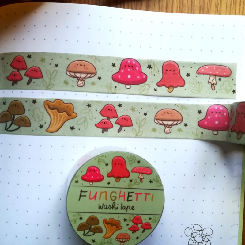 Nastro adesivo illustrato funghetti