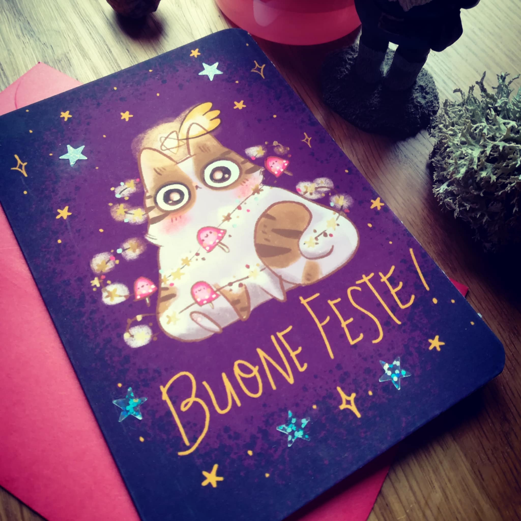 Biglietto illustrato: Buone feste