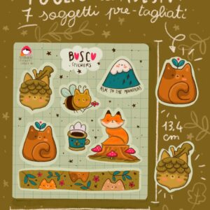 foglio di adesivi Bosco