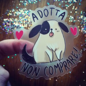 Adesivo Adotta non comprare