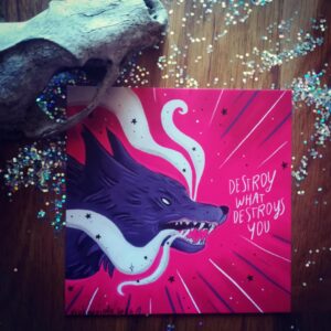 Cartolina quadrata Destroy what destroys you