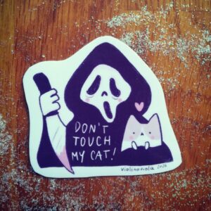 Magnete illustrato "Don't touch my cat"