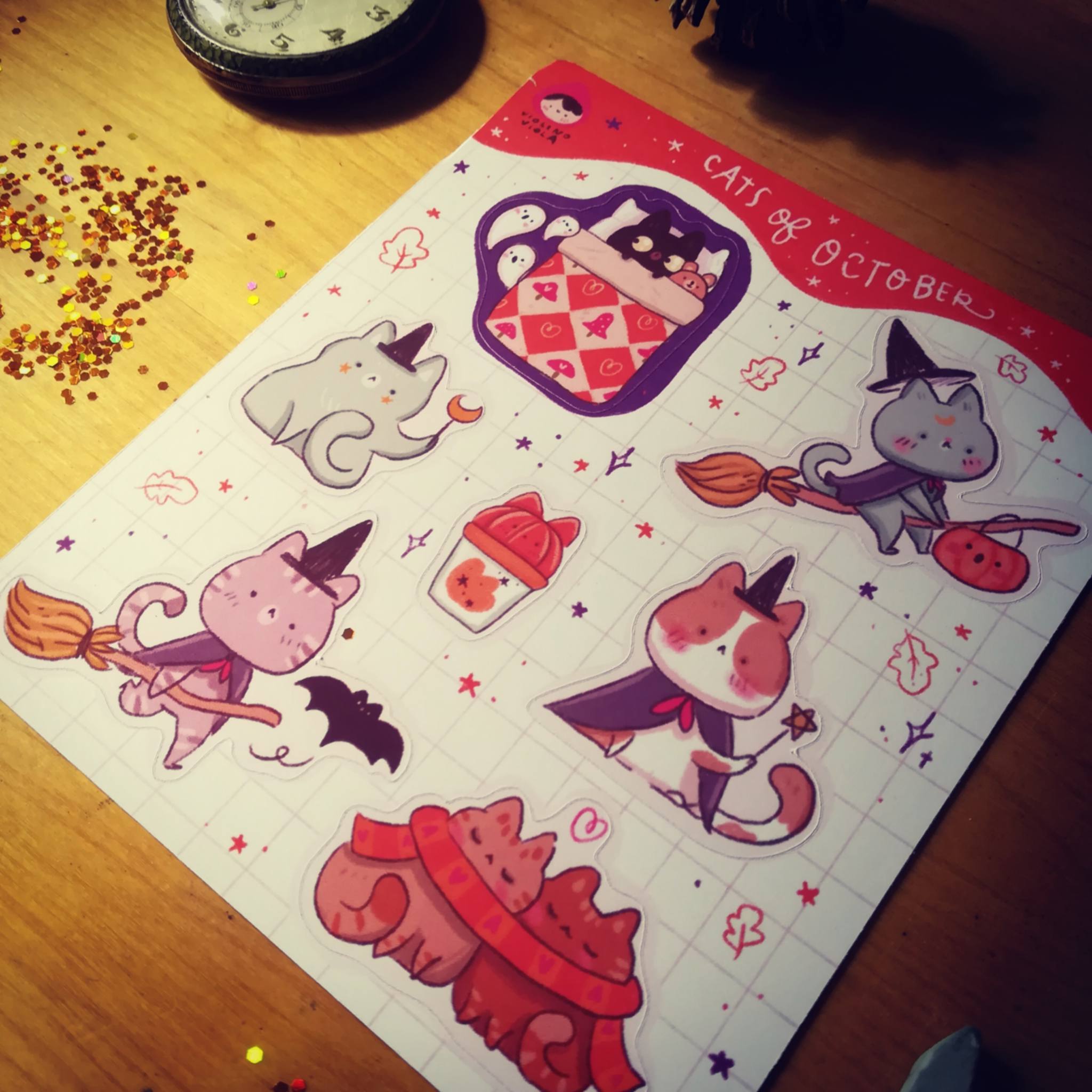 foglio di adesivi Cats of October - immagine 2