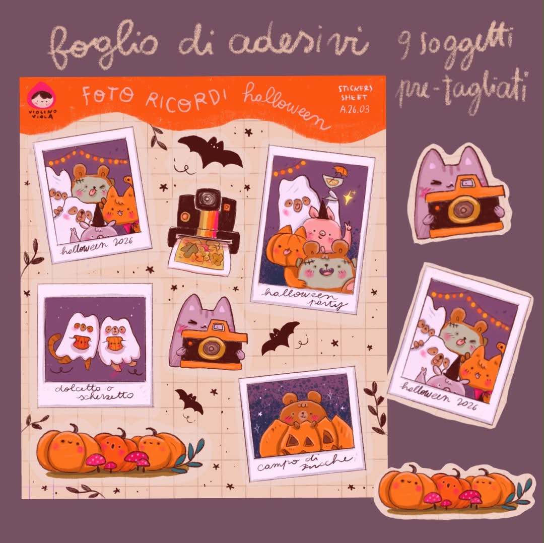 foglio di adesivi Foto ricordi Halloween