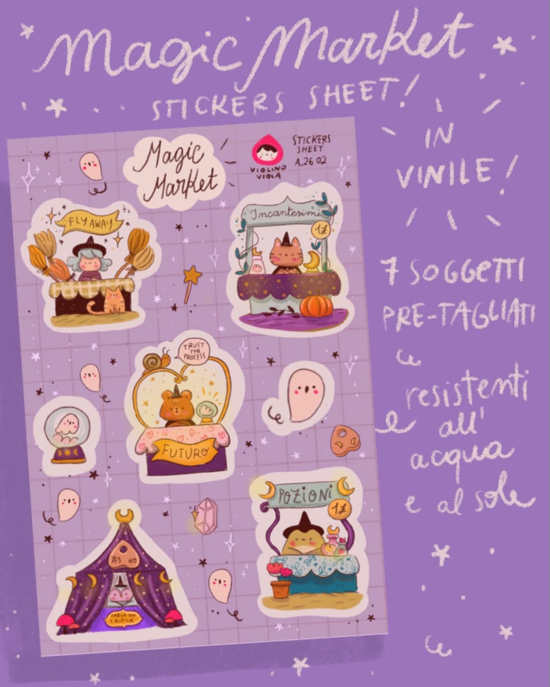 foglio di adesivi Magic market